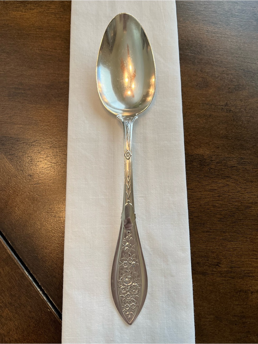 Montezuma by George Siebler
Sterling Silver Serving Spoon 
Circa 1879.